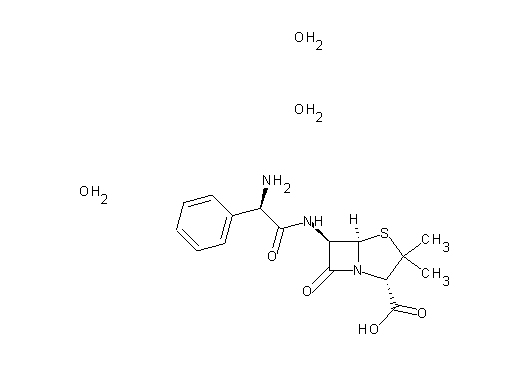 6-{[amino(phenyl)acetyl]amino}-3,3-dimethyl-7-oxo-4-thia-1-azabicyclo[3.2.0]heptane-2-carboxylic acid trihydrate