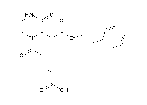 5-oxo-5-{3-oxo-2-[2-oxo-2-(2-phenylethoxy)ethyl]-1-piperazinyl}pentanoic acid