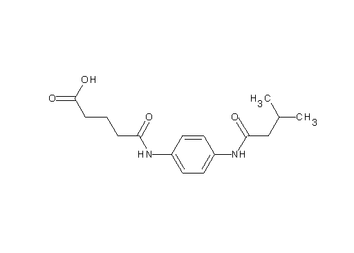 5-({4-[(3-methylbutanoyl)amino]phenyl}amino)-5-oxopentanoic acid