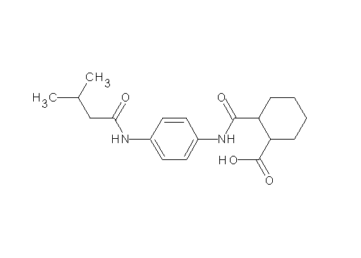 2-[({4-[(3-methylbutanoyl)amino]phenyl}amino)carbonyl]cyclohexanecarboxylic acid