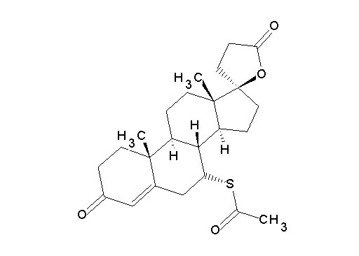S-(10,13-dimethyl-3,5'-dioxo-1,2,3,4',5',6,7,8,9,10,11,12,13,14,15,16-hexadecahydro-3'H-spiro[cyclopenta[a]phenanthrene-17,2'-furan]-7-yl) ethanethioate - Click Image to Close