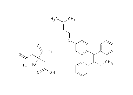 {2-[4-(1,2-diphenyl-1-buten-1-yl)phenoxy]ethyl}dimethylamine 2-hydroxy-1,2,3-propanetricarboxylate (salt) - Click Image to Close