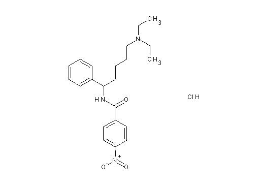 N-[5-(diethylamino)-1-phenylpentyl]-4-nitrobenzamide hydrochloride