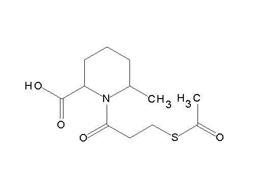 1-[3-(acetylsulfanyl)propanoyl]-6-methyl-2-piperidinecarboxylic acid