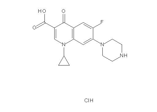 1-cyclopropyl-6-fluoro-4-oxo-7-(1-piperazinyl)-1,4-dihydro-3-quinolinecarboxylic acid hydrochloride - Click Image to Close