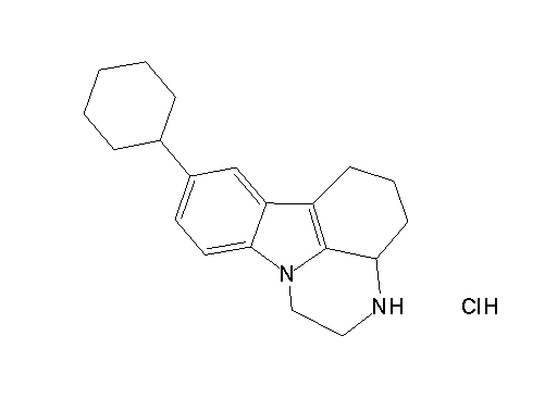 8-cyclohexyl-2,3,3a,4,5,6-hexahydro-1H-pyrazino[3,2,1-jk]carbazole hydrochloride - Click Image to Close