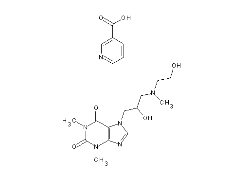 nicotinic acid - 7-{2-hydroxy-3-[(2-hydroxyethyl)(methyl)amino]propyl}-1,3-dimethyl-3,7-dihydro-1H-purine-2,6-dione (1:1)