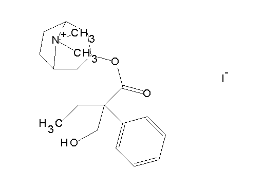 3-{[2-(hydroxymethyl)-2-phenylbutanoyl]oxy}-8,8-dimethyl-8-azoniabicyclo[3.2.1]octane iodide