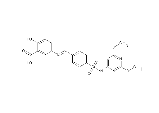 5-[(4-{[(2,6-dimethoxy-4-pyrimidinyl)amino]sulfonyl}phenyl)diazenyl]-2-hydroxybenzoic acid