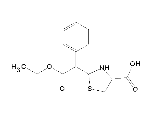 2-(2-ethoxy-2-oxo-1-phenylethyl)-1,3-thiazolidine-4-carboxylic acid