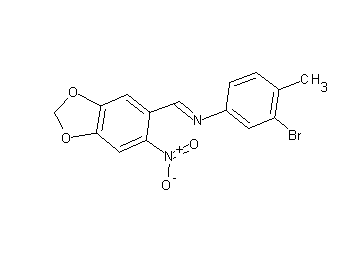 (3-bromo-4-methylphenyl)[(6-nitro-1,3-benzodioxol-5-yl)methylene]amine