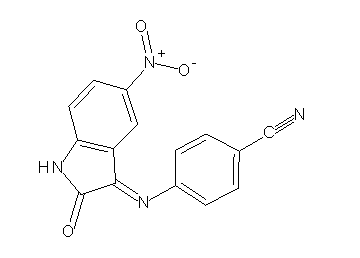 4-[(5-nitro-2-oxo-1,2-dihydro-3H-indol-3-ylidene)amino]benzonitrile