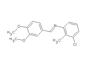 (3-chloro-2-methylphenyl)(3,4-dimethoxybenzylidene)amine (3-chloro-2-methylphenyl)(3,4-dimethoxybenzylidene)amine