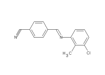 4-{[(3-chloro-2-methylphenyl)imino]methyl}benzonitrile
