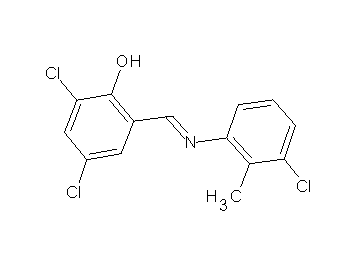 2,4-dichloro-6-{[(3-chloro-2-methylphenyl)imino]methyl}phenol