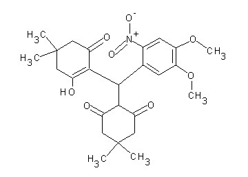 2-[(4,5-dimethoxy-2-nitrophenyl)(2-hydroxy-4,4-dimethyl-6-oxo-1-cyclohexen-1-yl)methyl]-5,5-dimethyl-1,3-cyclohexanedione