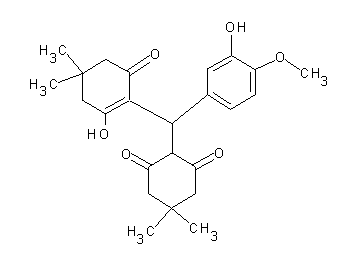 2-[(2-hydroxy-4,4-dimethyl-6-oxo-1-cyclohexen-1-yl)(3-hydroxy-4-methoxyphenyl)methyl]-5,5-dimethyl-1,3-cyclohexanedione