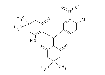2-[(4-chloro-3-nitrophenyl)(2-hydroxy-4,4-dimethyl-6-oxo-1-cyclohexen-1-yl)methyl]-5,5-dimethyl-1,3-cyclohexanedione