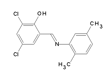 2,4-dichloro-6-{[(2,5-dimethylphenyl)imino]methyl}phenol