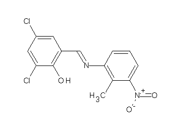 2,4-dichloro-6-{[(2-methyl-3-nitrophenyl)imino]methyl}phenol
