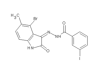 N'-(4-bromo-5-methyl-2-oxo-1,2-dihydro-3H-indol-3-ylidene)-3-iodobenzohydrazide