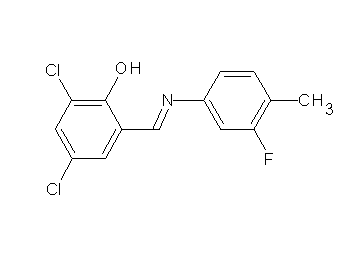 2,4-dichloro-6-{[(3-fluoro-4-methylphenyl)imino]methyl}phenol