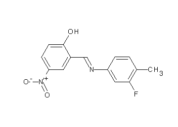 2-{[(3-fluoro-4-methylphenyl)imino]methyl}-4-nitrophenol