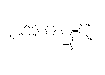 N-(4,5-dimethoxy-2-nitrobenzylidene)-4-(6-methyl-1,3-benzothiazol-2-yl)aniline