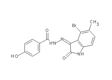N'-(4-bromo-5-methyl-2-oxo-1,2-dihydro-3H-indol-3-ylidene)-4-hydroxybenzohydrazide