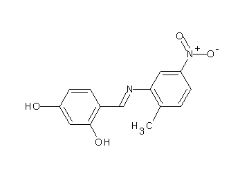 4-{[(2-methyl-5-nitrophenyl)imino]methyl}-1,3-benzenediol