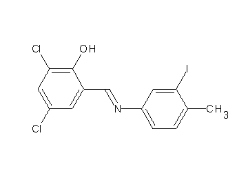 2,4-dichloro-6-{[(3-iodo-4-methylphenyl)imino]methyl}phenol