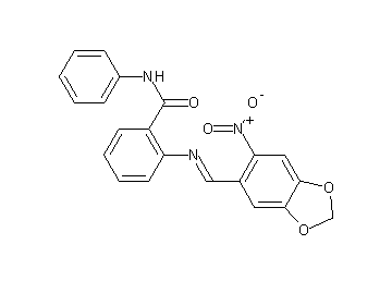 2-{[(6-nitro-1,3-benzodioxol-5-yl)methylene]amino}-N-phenylbenzamide