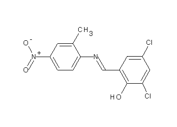 2,4-dichloro-6-{[(2-methyl-4-nitrophenyl)imino]methyl}phenol