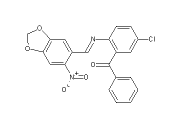 (5-chloro-2-{[(6-nitro-1,3-benzodioxol-5-yl)methylene]amino}phenyl)(phenyl)methanone