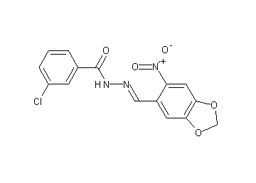 3-chloro-N'-[(6-nitro-1,3-benzodioxol-5-yl)methylene]benzohydrazide