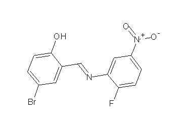 4-bromo-2-{[(2-fluoro-5-nitrophenyl)imino]methyl}phenol
