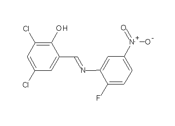 2,4-dichloro-6-{[(2-fluoro-5-nitrophenyl)imino]methyl}phenol