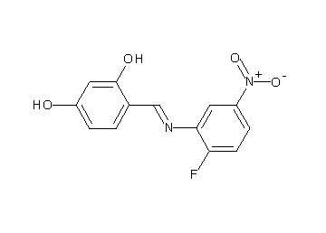 4-{[(2-fluoro-5-nitrophenyl)imino]methyl}-1,3-benzenediol