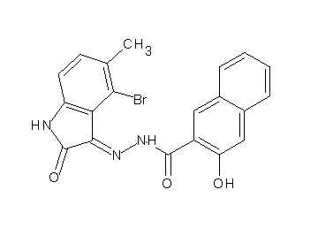 N'-(4-bromo-5-methyl-2-oxo-1,2-dihydro-3H-indol-3-ylidene)-3-hydroxy-2-naphthohydrazide