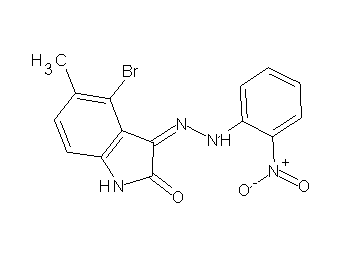 4-bromo-5-methyl-3-[(2-nitrophenyl)hydrazono]-1,3-dihydro-2H-indol-2-one