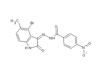 N'-(4-bromo-5-methyl-2-oxo-1,2-dihydro-3H-indol-3-ylidene)-4-nitrobenzohydrazide