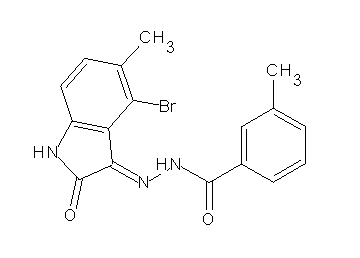 N'-(4-bromo-5-methyl-2-oxo-1,2-dihydro-3H-indol-3-ylidene)-3-methylbenzohydrazide