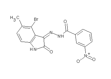 N'-(4-bromo-5-methyl-2-oxo-1,2-dihydro-3H-indol-3-ylidene)-3-nitrobenzohydrazide