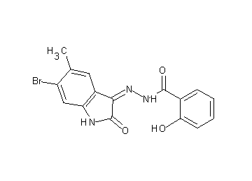 N'-(6-bromo-5-methyl-2-oxo-1,2-dihydro-3H-indol-3-ylidene)-2-hydroxybenzohydrazide - Click Image to Close
