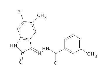 N'-(6-bromo-5-methyl-2-oxo-1,2-dihydro-3H-indol-3-ylidene)-3-methylbenzohydrazide