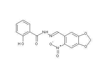 2-hydroxy-N'-[(6-nitro-1,3-benzodioxol-5-yl)methylene]benzohydrazide