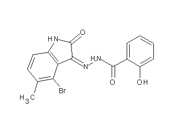 N'-(4-bromo-5-methyl-2-oxo-1,2-dihydro-3H-indol-3-ylidene)-2-hydroxybenzohydrazide