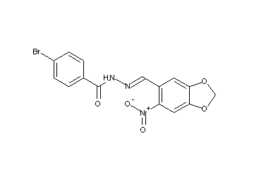 4-bromo-N'-[(6-nitro-1,3-benzodioxol-5-yl)methylene]benzohydrazide