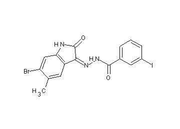 N'-(6-bromo-5-methyl-2-oxo-1,2-dihydro-3H-indol-3-ylidene)-3-iodobenzohydrazide