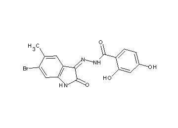 N'-(6-bromo-5-methyl-2-oxo-1,2-dihydro-3H-indol-3-ylidene)-2,4-dihydroxybenzohydrazide